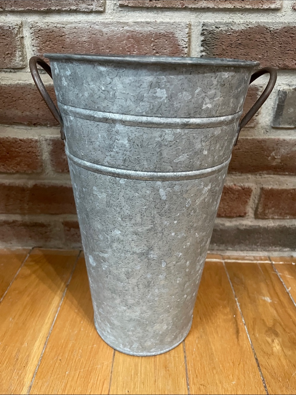 Galvanized Farmers Metal Planter Bucket - Gray